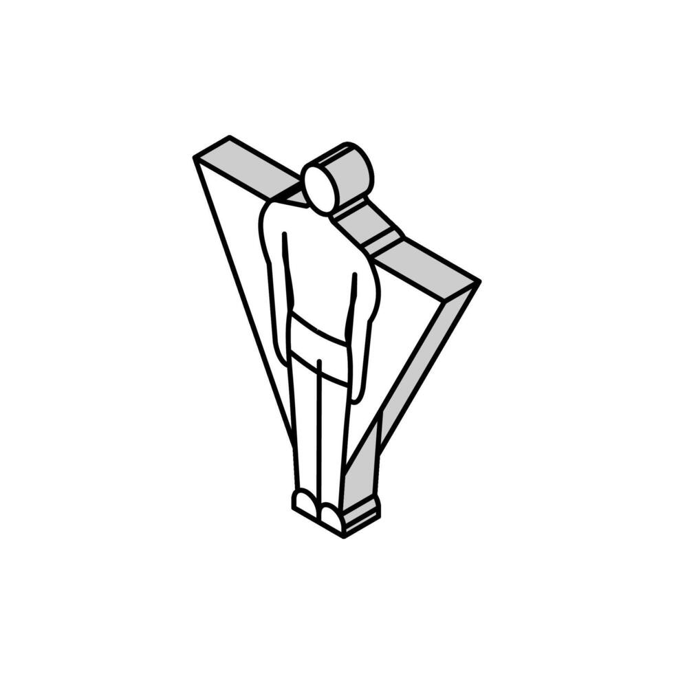 inversé Triangle Masculin corps type isométrique icône vecteur illustration