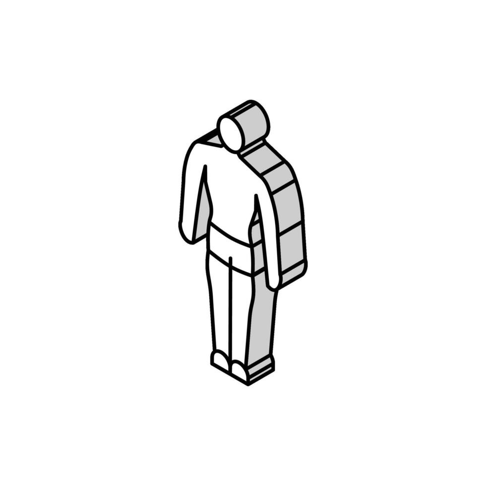 mésomorphe Masculin corps type isométrique icône vecteur illustration