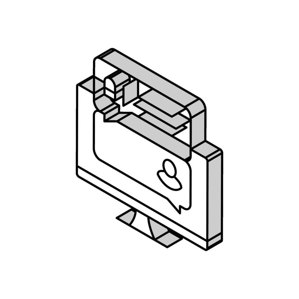 artificiel bavarder bot isométrique icône vecteur illustration