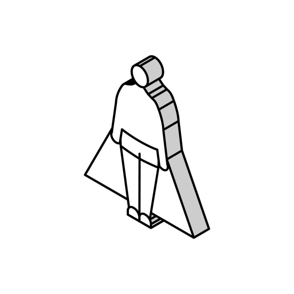 poire Masculin corps type isométrique icône vecteur illustration