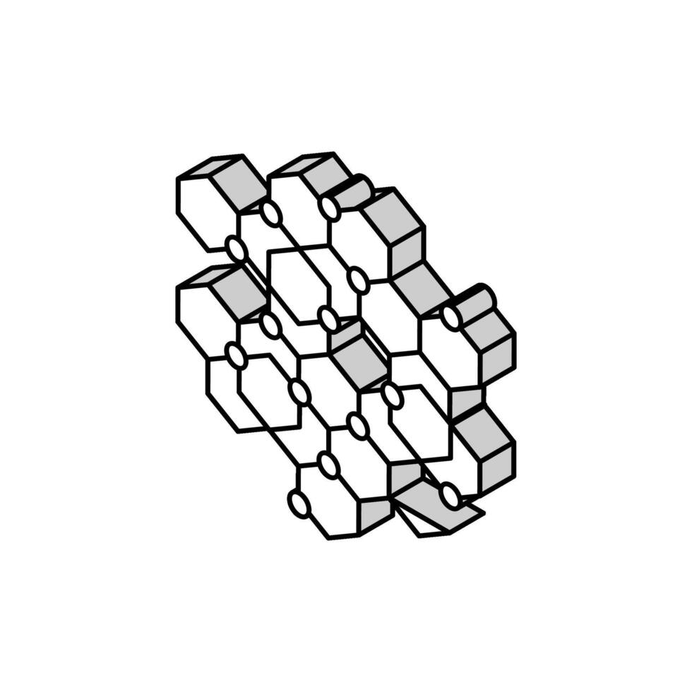 La technologie moléculaire structure isométrique icône vecteur illustration