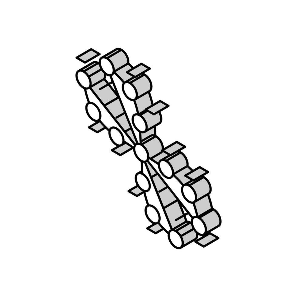 génétique moléculaire structure isométrique icône vecteur illustration