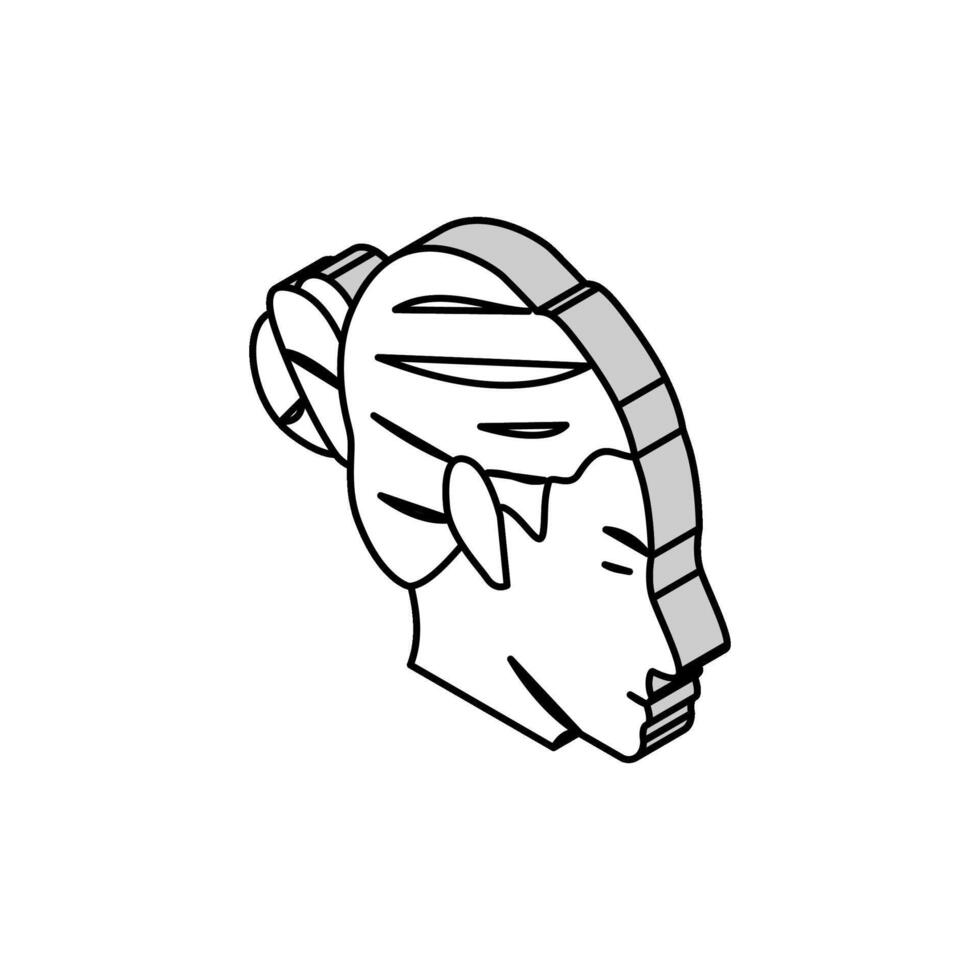 chignon coiffure femelle isométrique icône vecteur illustration