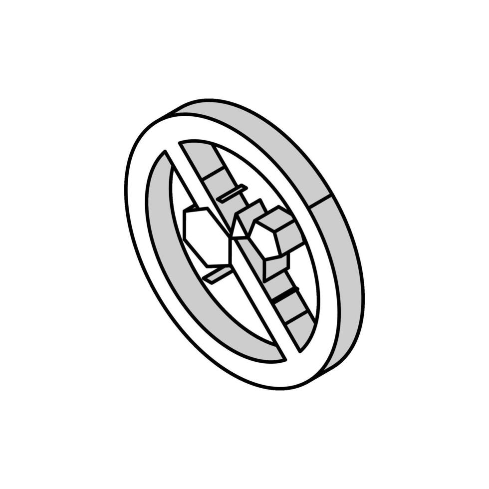 Arrêtez nicotine isométrique icône vecteur illustration