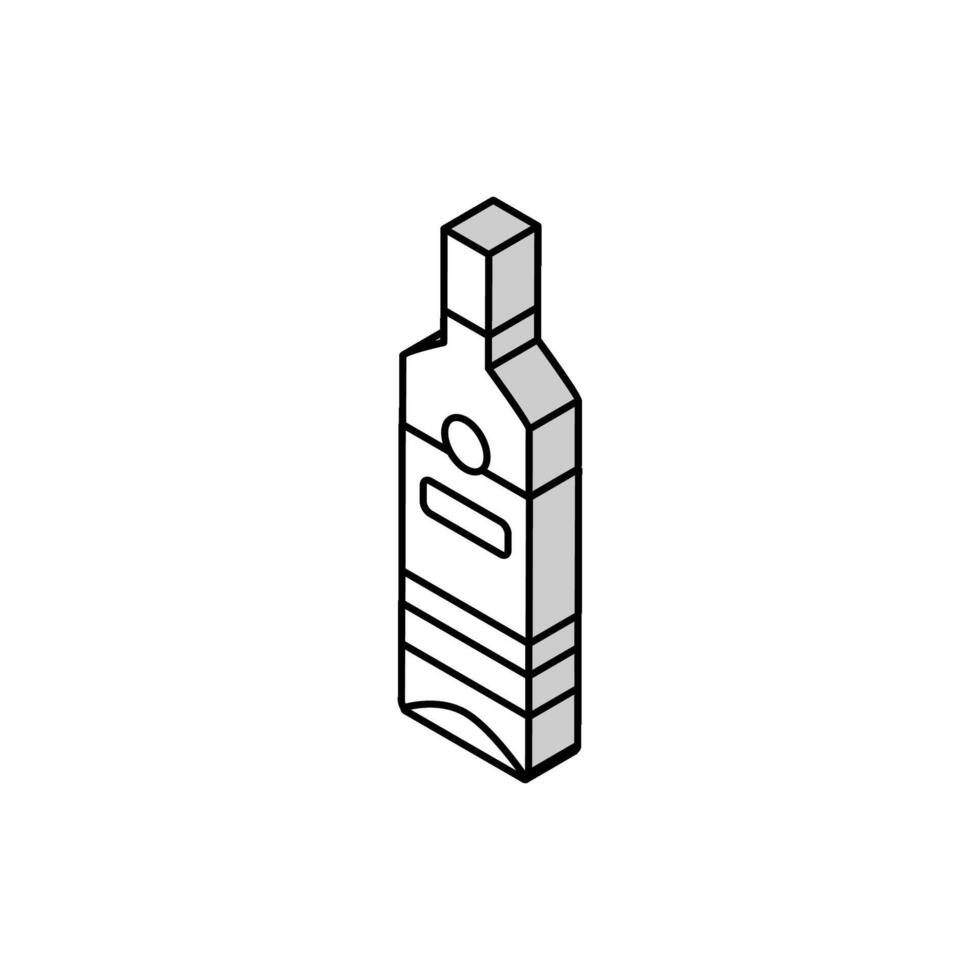 Rhum verre bouteille isométrique icône vecteur illustration