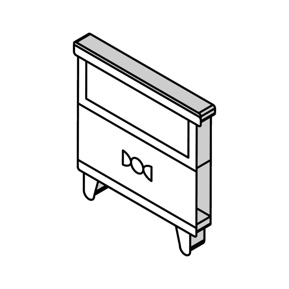 chevet table enfant chambre isométrique icône vecteur illustration