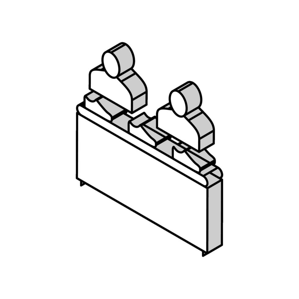 chaussure convoyeur contrôle ouvriers isométrique icône vecteur illustration