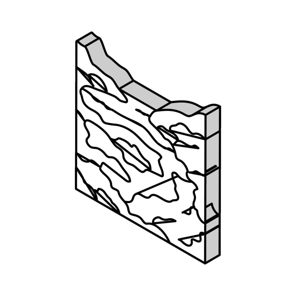 magma lave volcan isométrique icône vecteur illustration