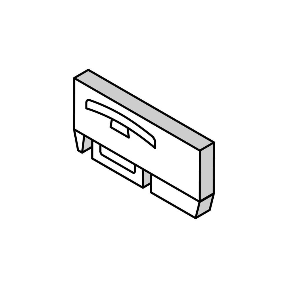 ordinateur table moniteur Haut vue isométrique icône vecteur illustration