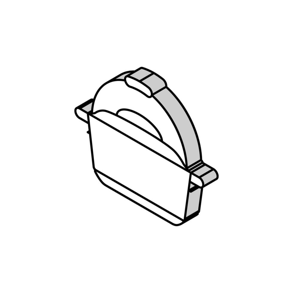 jeter le fer néerlandais four cuisine ustensiles de cuisine isométrique icône vecteur illustration
