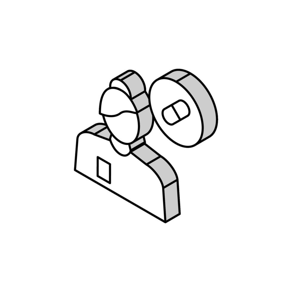 pharmacologie médical spécialiste isométrique icône vecteur illustration
