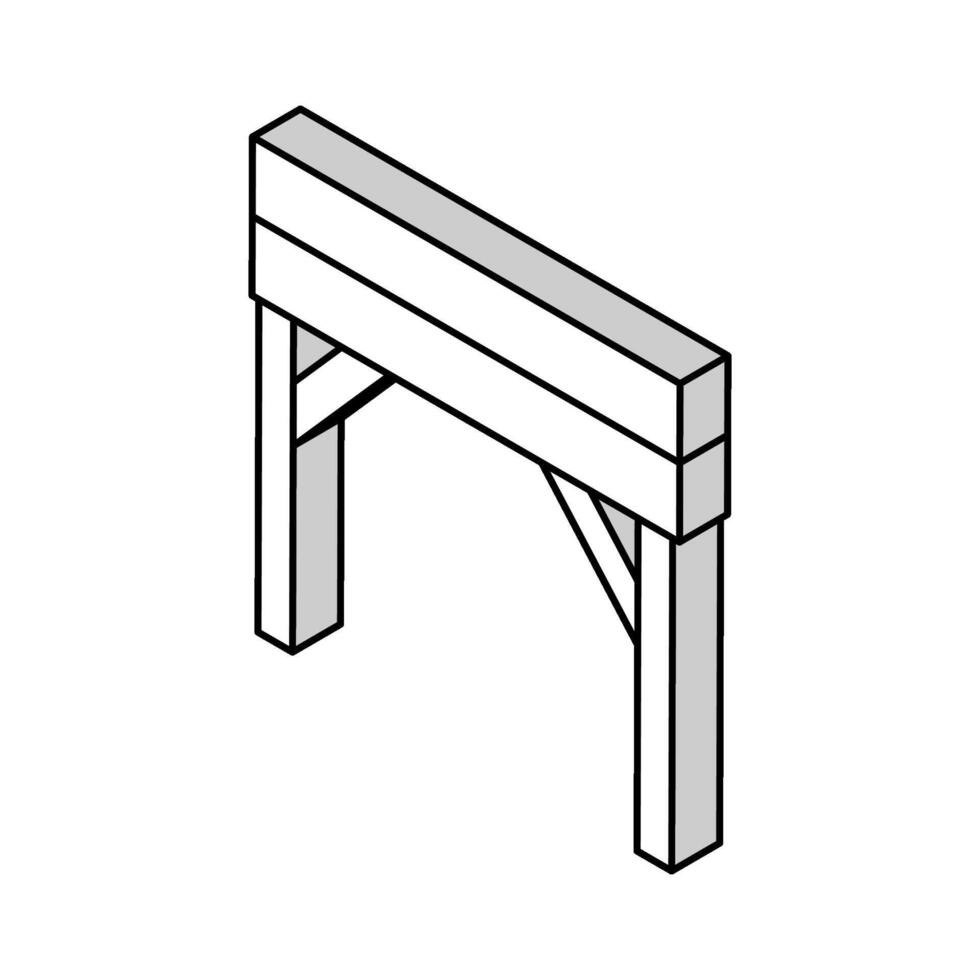 poutres bâtiment maison isométrique icône vecteur illustration