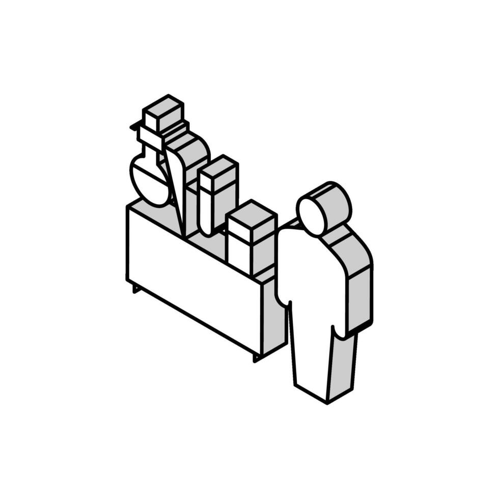 pharmaceutique laboratoire ouvrier isométrique icône vecteur illustration