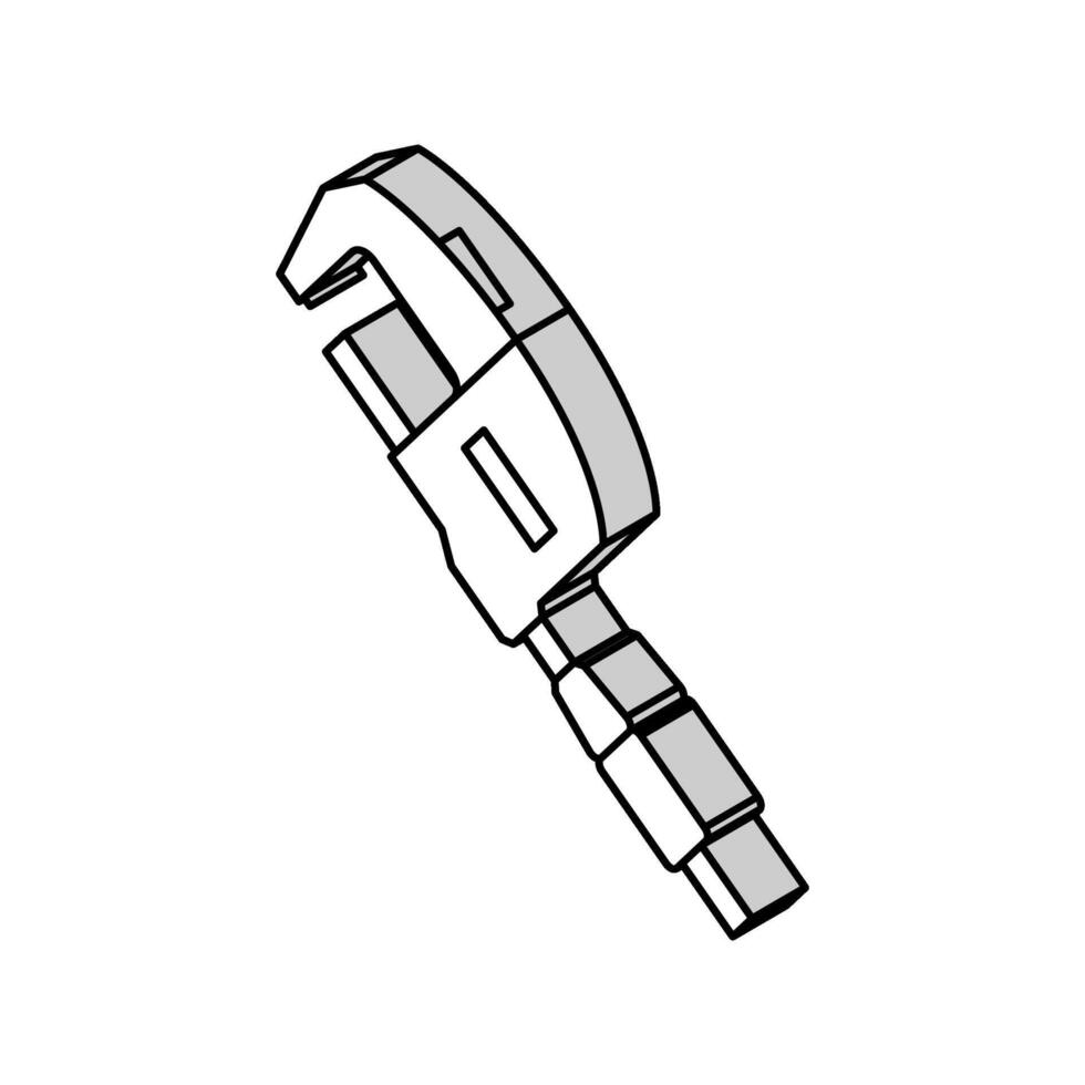 micromètre outil travail isométrique icône vecteur illustration
