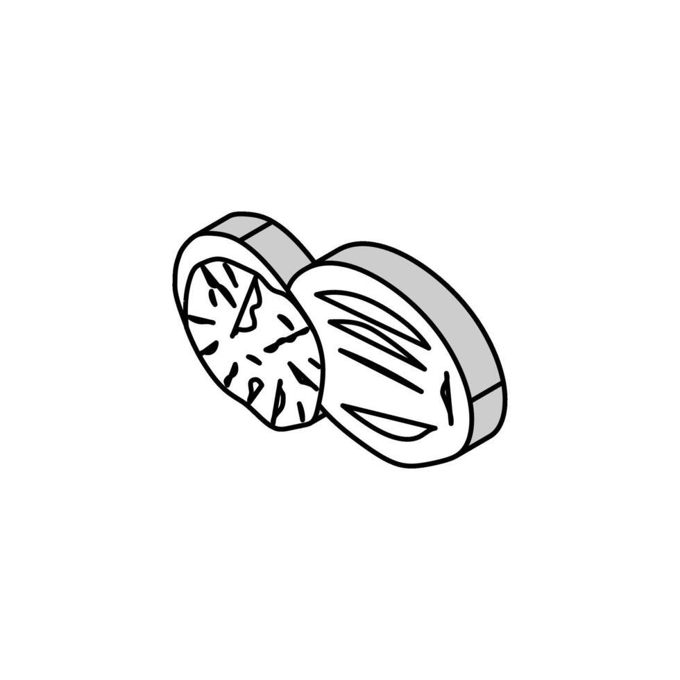 Noix de muscade nourriture herbe isométrique icône vecteur illustration