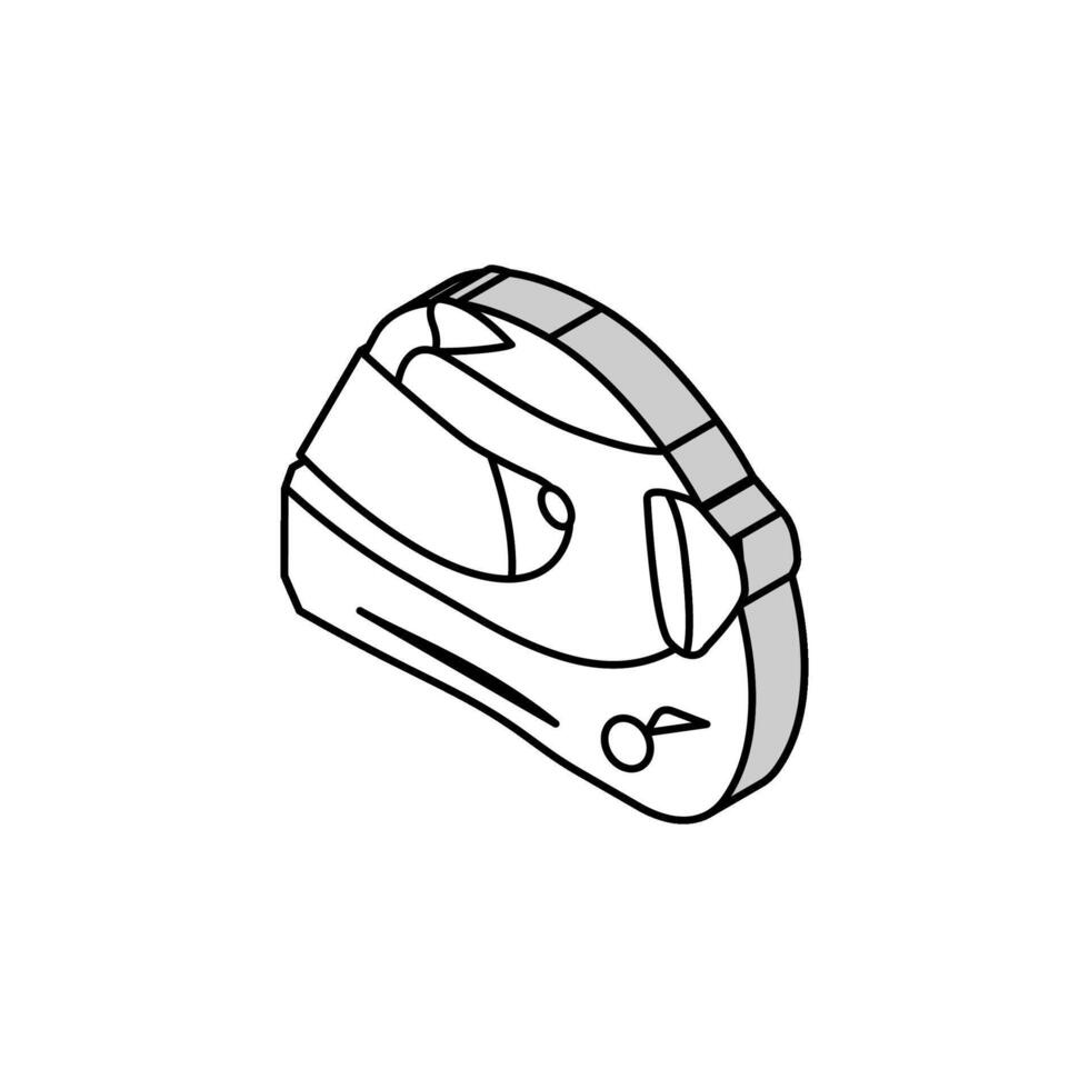 sport casque véhicule auto isométrique icône vecteur illustration