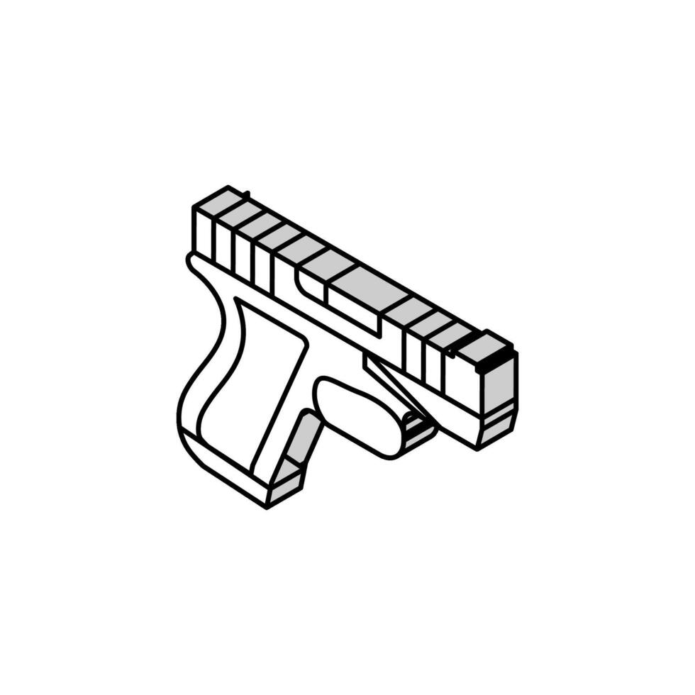 pistolet arme guerre isométrique icône vecteur illustration