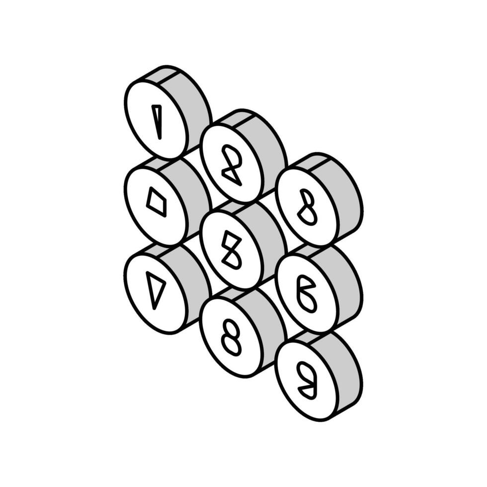 Nombres math science éducation isométrique icône vecteur illustration