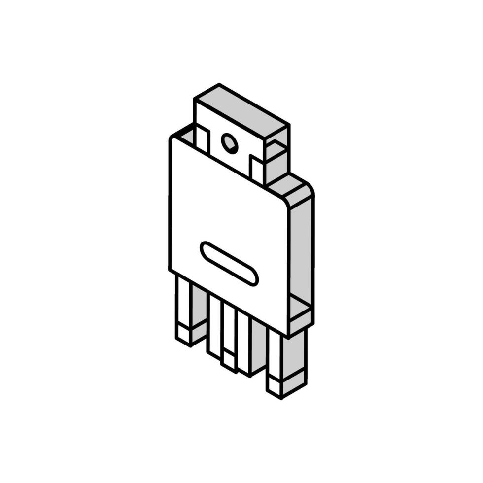 relais électronique composant isométrique icône vecteur illustration