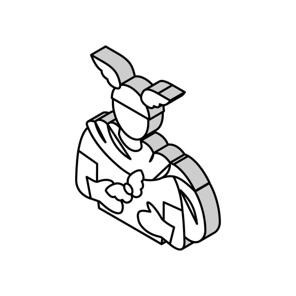 Hermès grec Dieu mythologie isométrique icône vecteur illustration