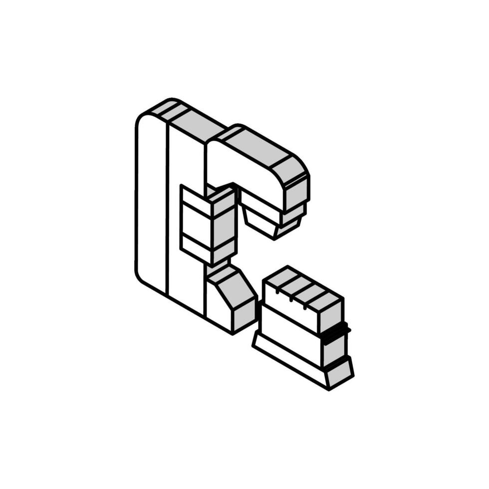 radiation thérapie machine nucléaire énergie isométrique icône vecteur illustration