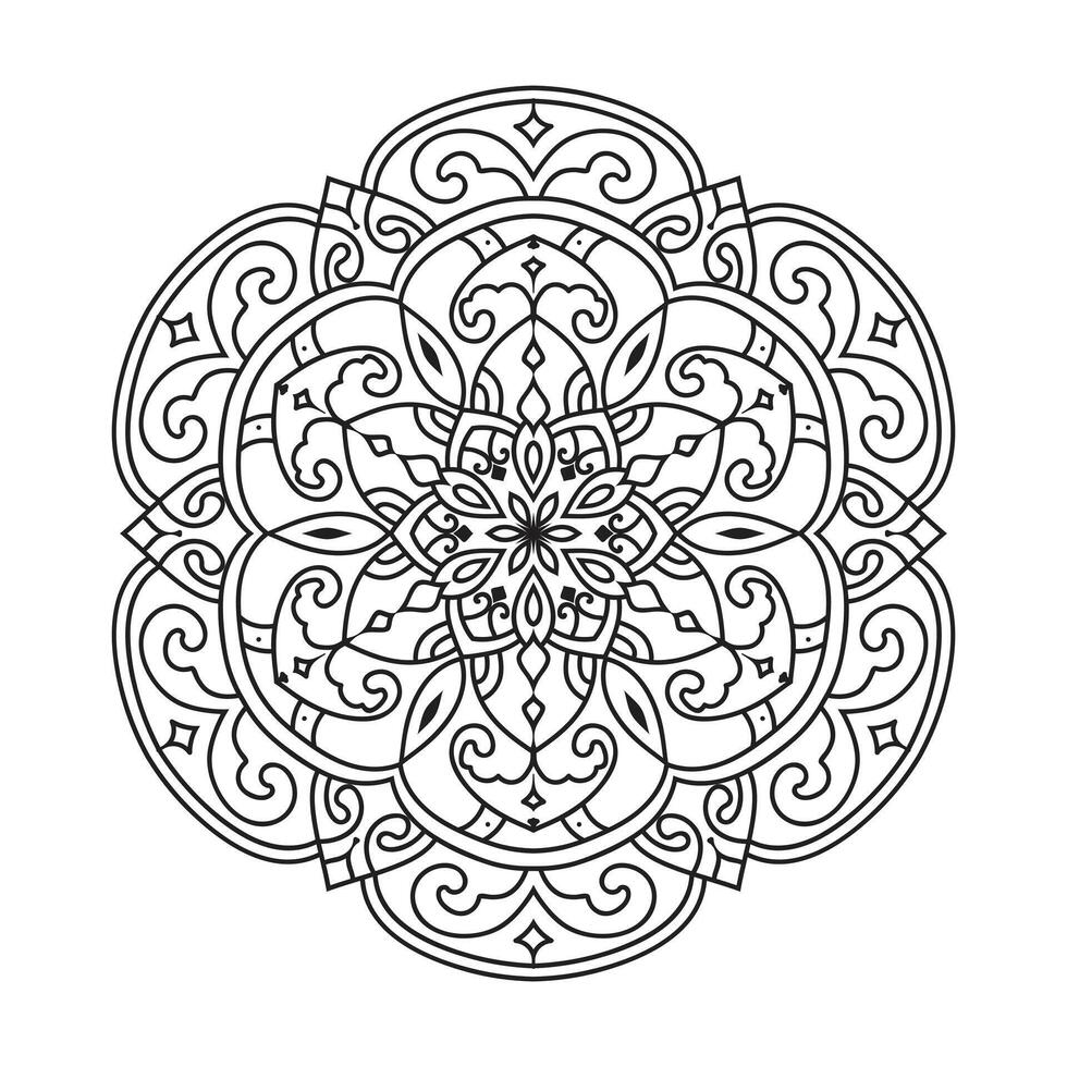 contour mandala décoratif et ornemental conception pour coloration page vecteur