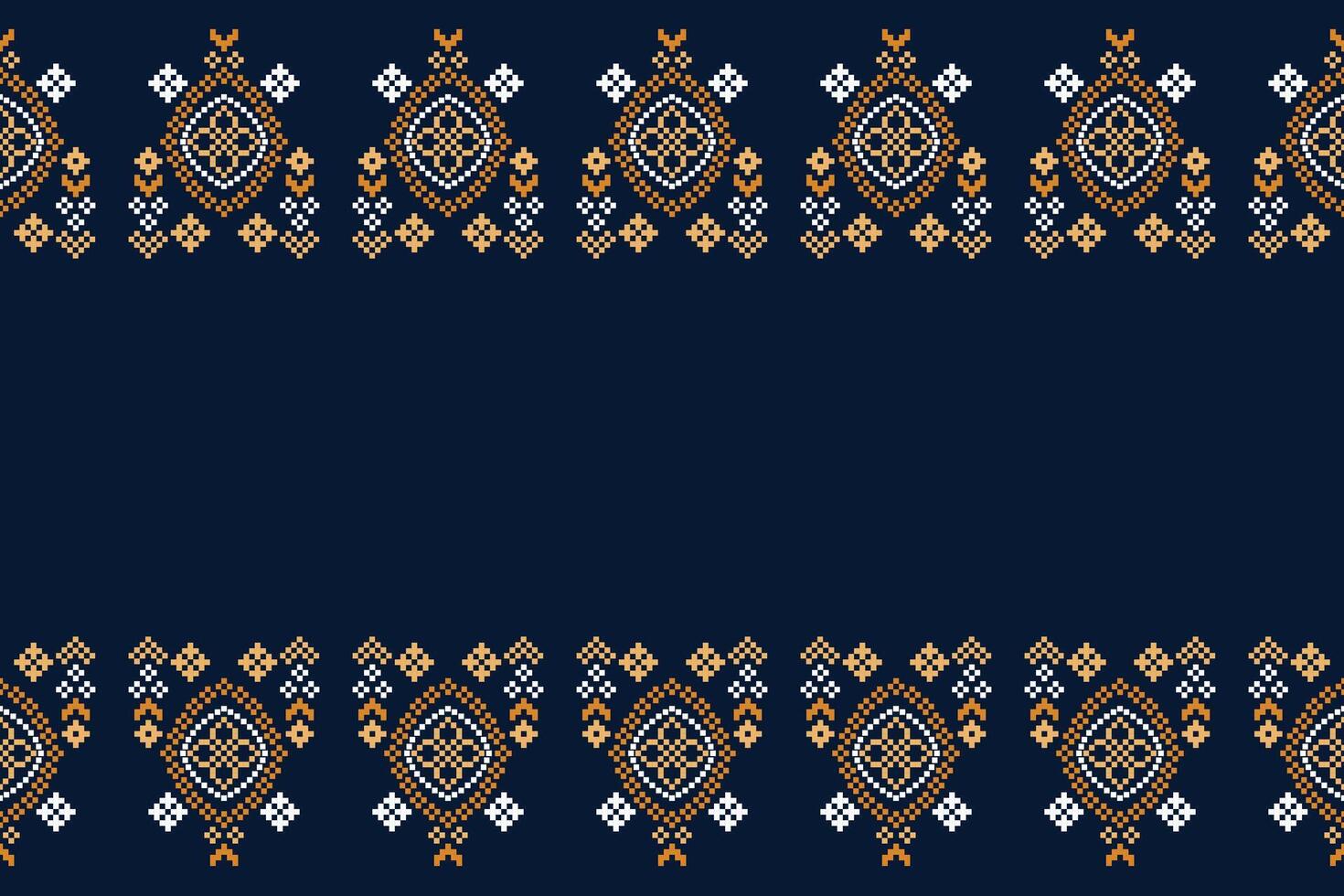 traditionnel ethnique motifs ikat géométrique en tissu modèle traverser point.ikat broderie ethnique Oriental pixel marine bleu Contexte. abstrait, vecteur, illustration. texture, écharpe, décoration, papier peint. vecteur