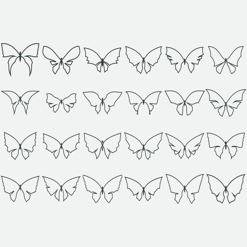 collection de papillon logos vecteur