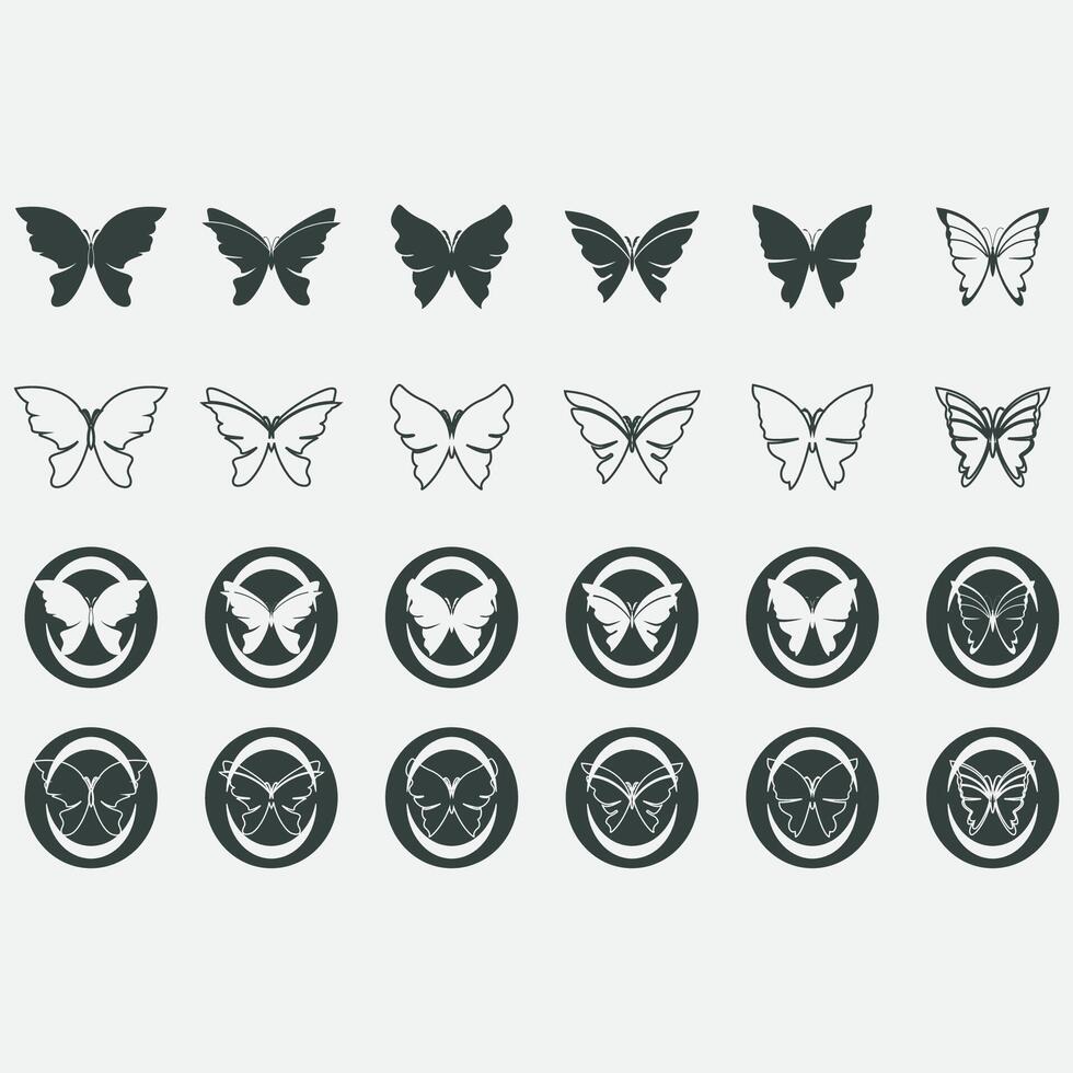 collection de papillon logos vecteur