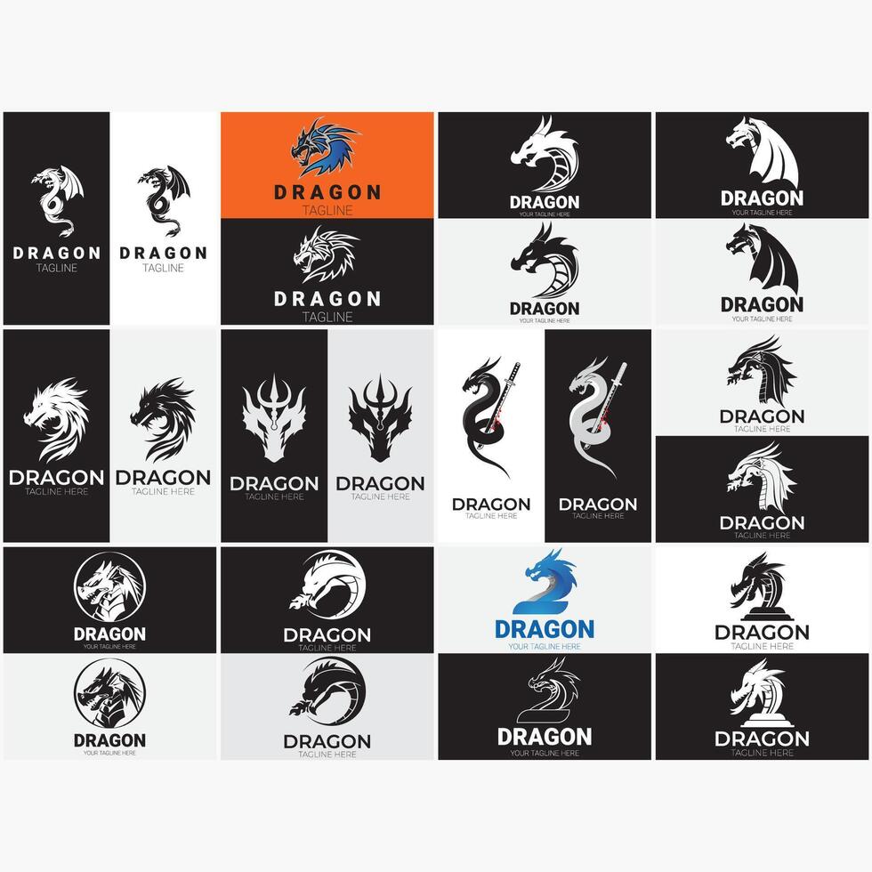 collection de dragon logos vecteur