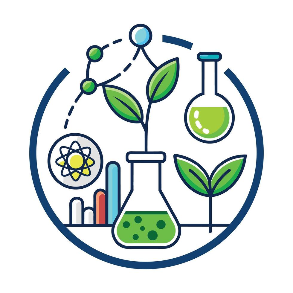 la biologie minimal plat vecteur illustration.