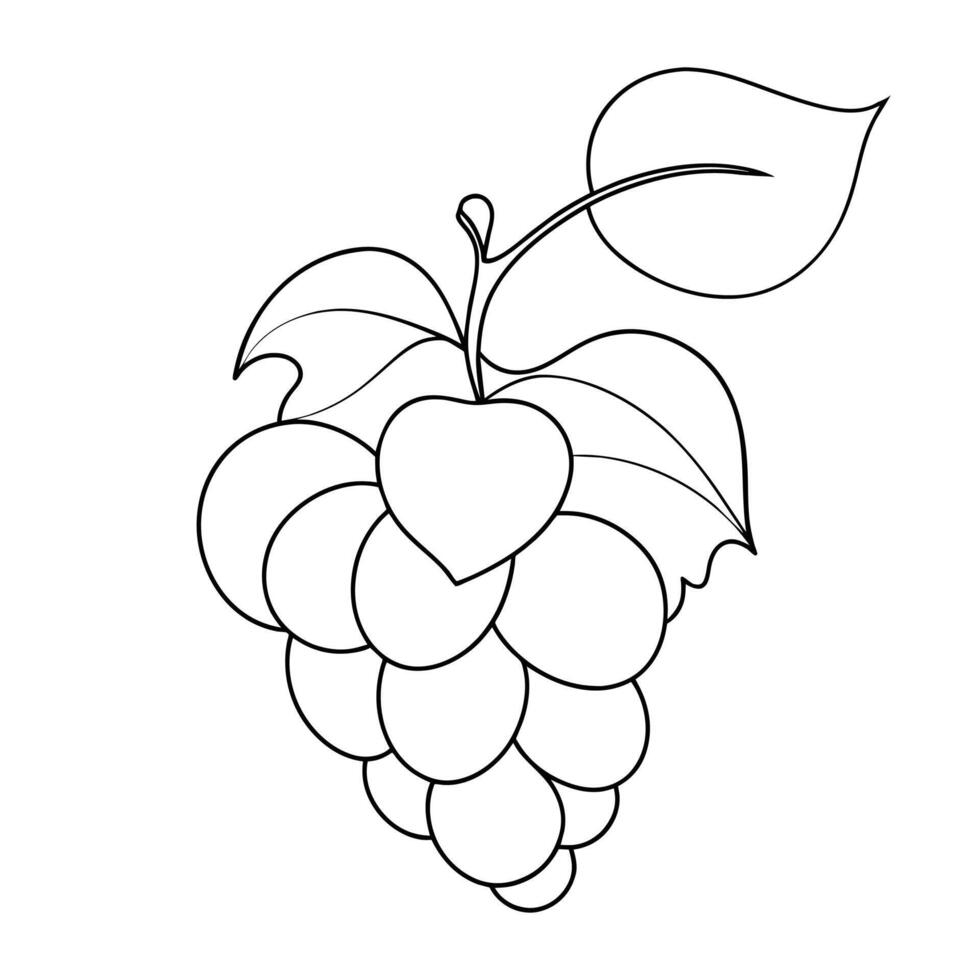 les raisins continu ligne art vecteur illustration.