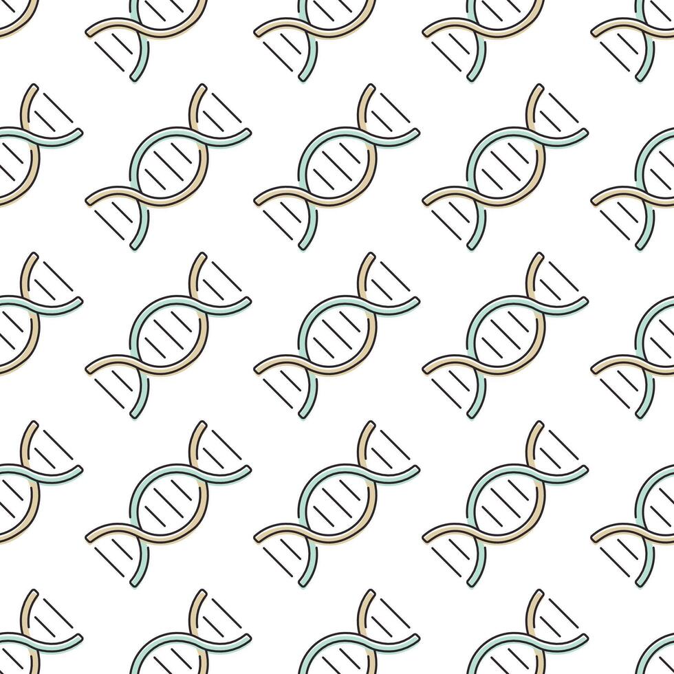 ligne icône de adn, moléculaire structure de gène. vecteur sans couture scientifique modèle.