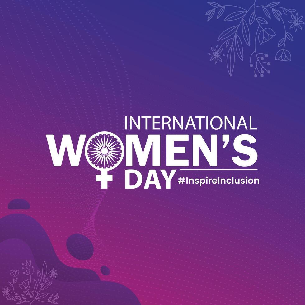 international aux femmes journée de le Inde, Inde thème concept Créatif conception pour le aux femmes jour, campagne thème- inspirer inclusion, femelles pour féminisme, indépendance, fraternité, responsabilisation vecteur