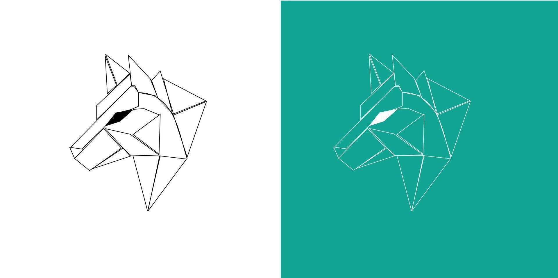 polygonal chien logo gratuit vecteur conception