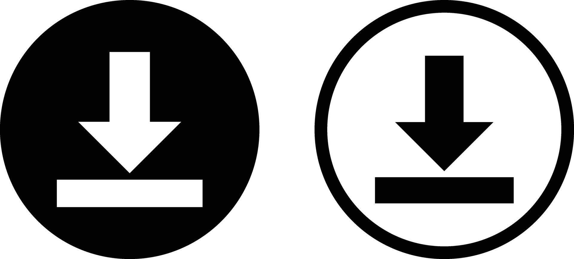 Télécharger icône ensemble dans deux modes . charge symbole vecteur . enregistrer bouton icône