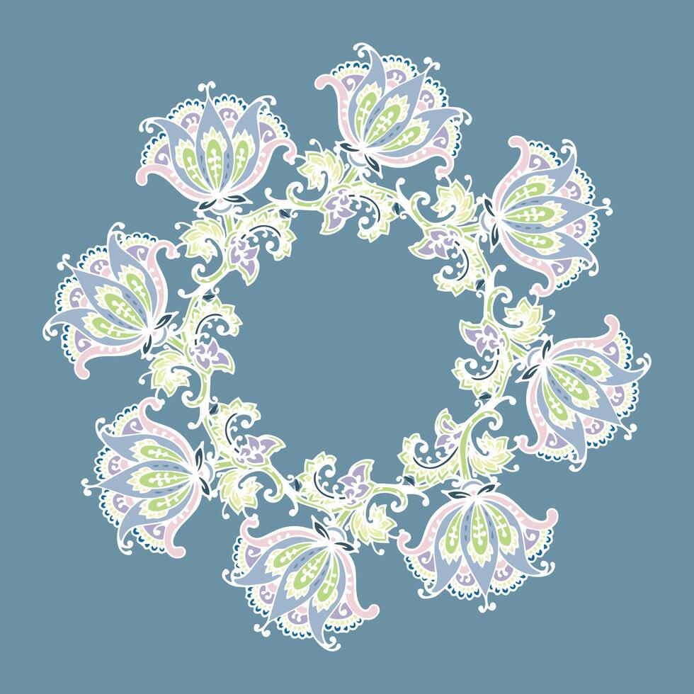 décoratif ornemental paisley floral rond mandala Cadre vecteur