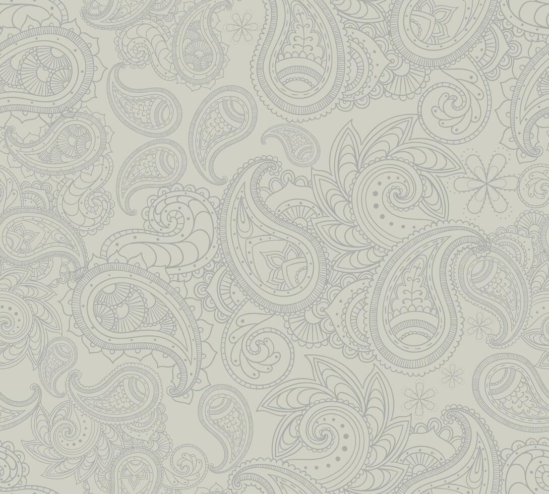 traditionnel main tiré ornemental paisley sans couture modèle vecteur