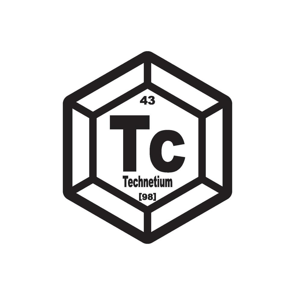 technétium icône, chimique élément dans le périodique table vecteur