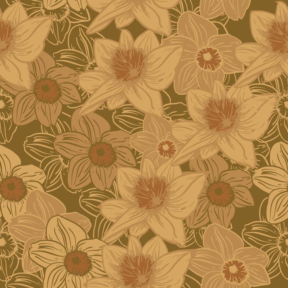 feuilles et fleurs. dessiné à la main graphique. sans couture motifs pour en tissu et emballage conception. vecteur dessin de botanique.