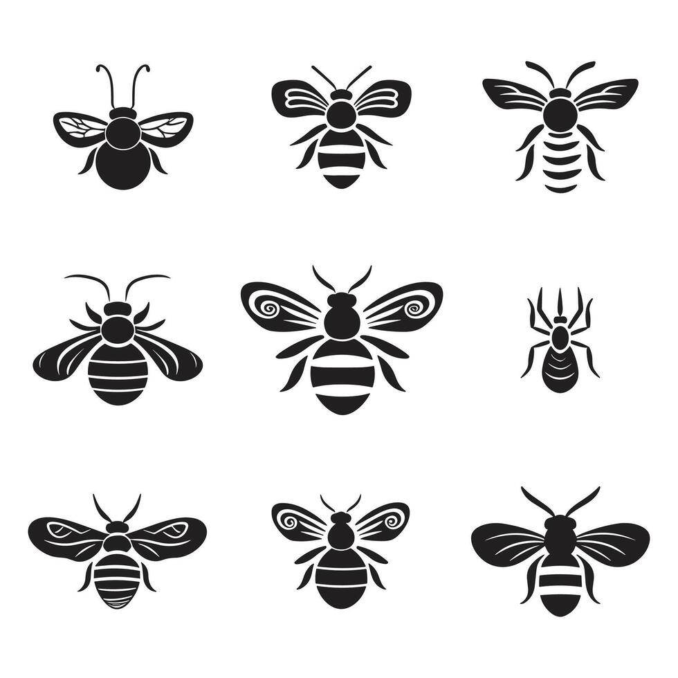 les abeilles et nids d'abeille logo ou badge dans ancien style vecteur