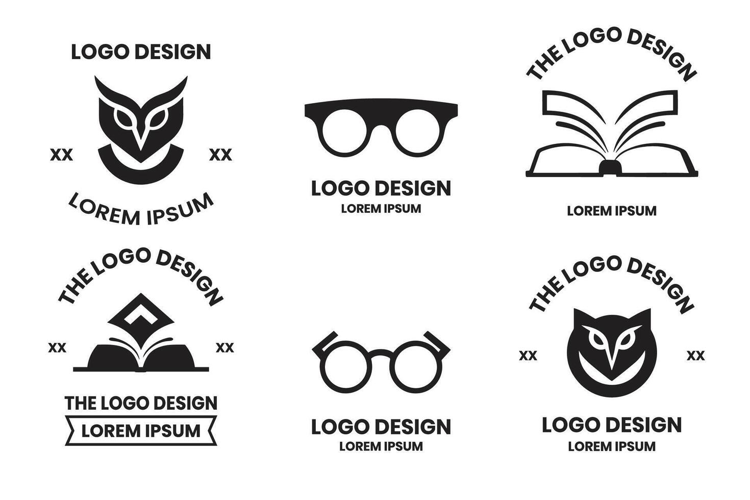 librairie ou lunettes magasin logo ou badge dans librairie concept dans ancien ou rétro style vecteur