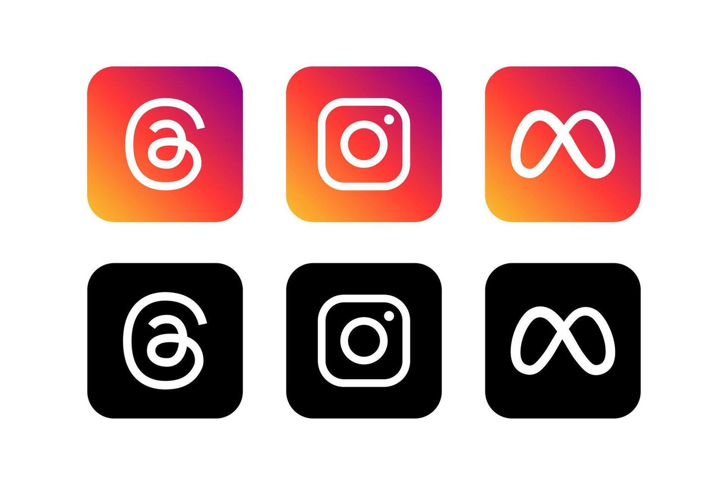 Instagram, fil de discussion, méta logotype. social médias application. populaire programmes. gros entreprise avec service. éditorial vecteur. vecteur