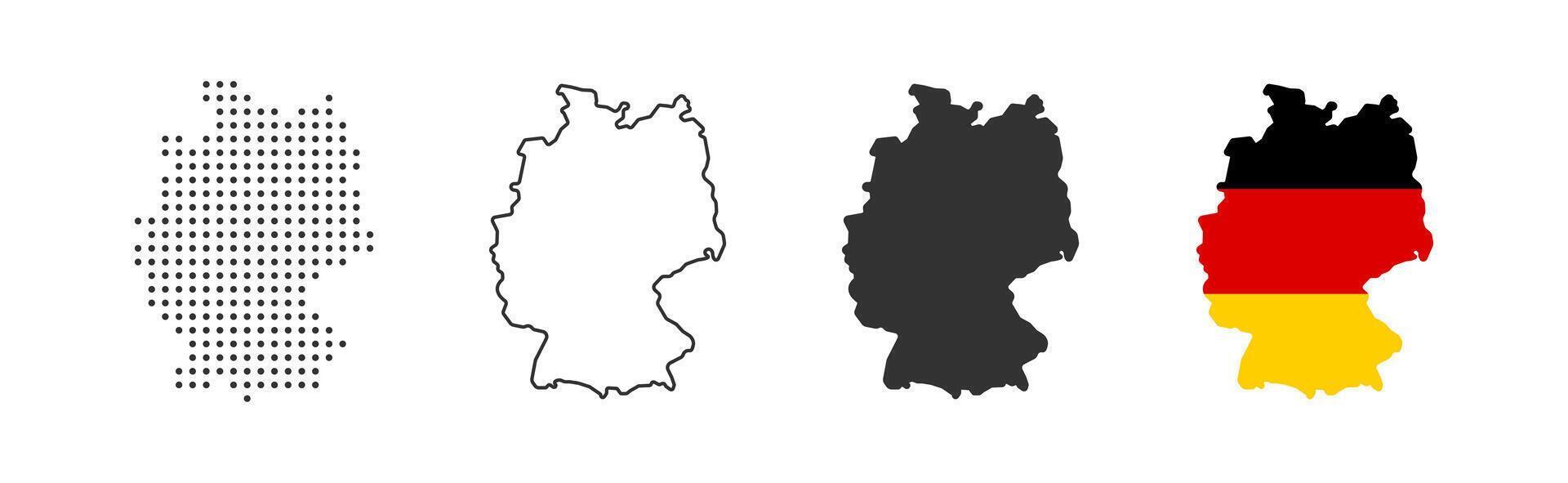 Allemagne carte icône. Allemagne frontière. pays drapeau signe. L'Europe  géographie. vecteur illustration.