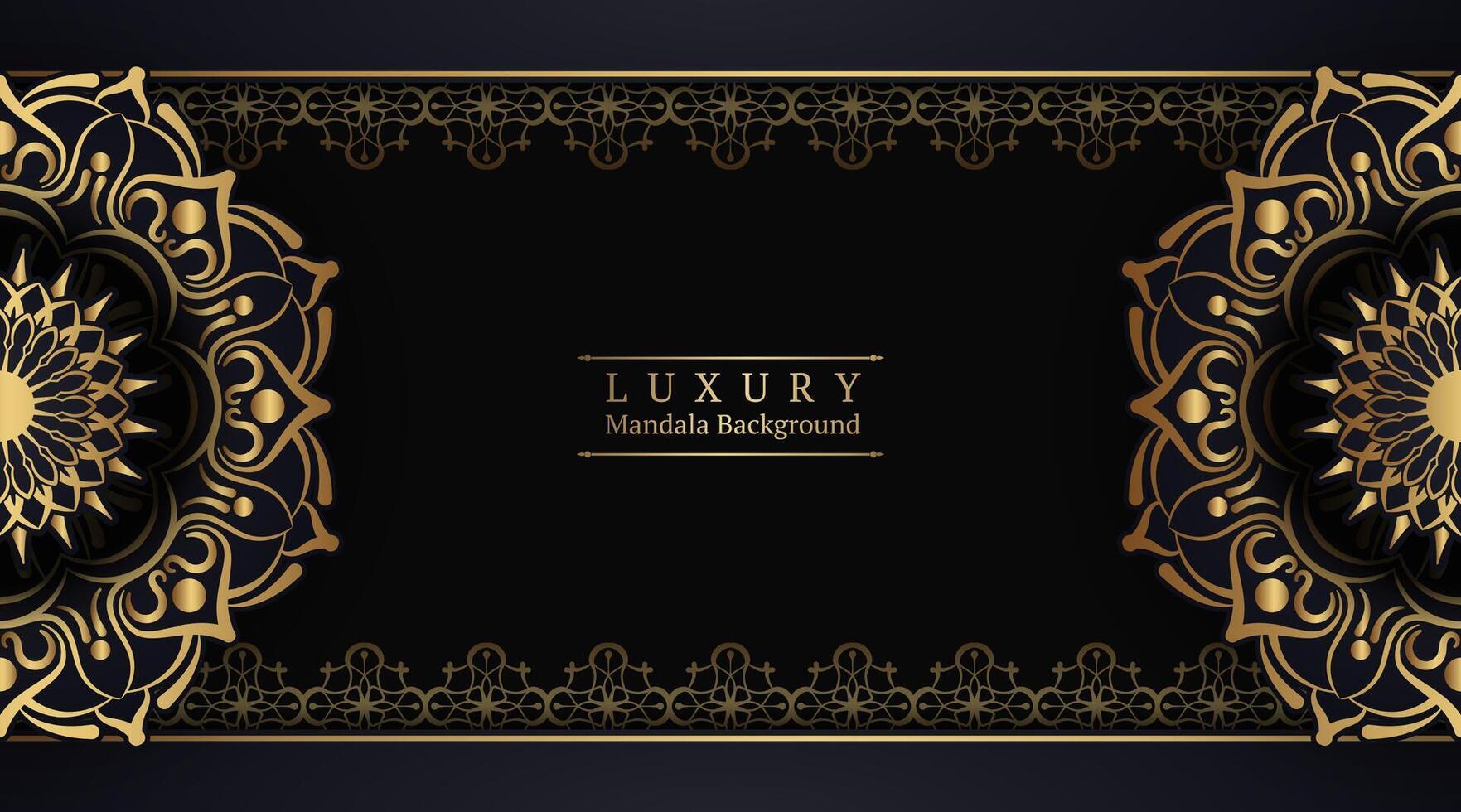 luxe noir arrière-plan, avec or mandala vecteur