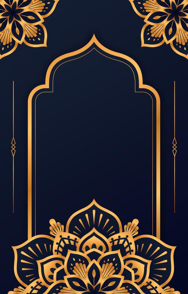 luxe mandala Contexte avec d'or arabesque modèle arabe islamique est style et Inde mariage Ramadan style décoratif mandala vecteur