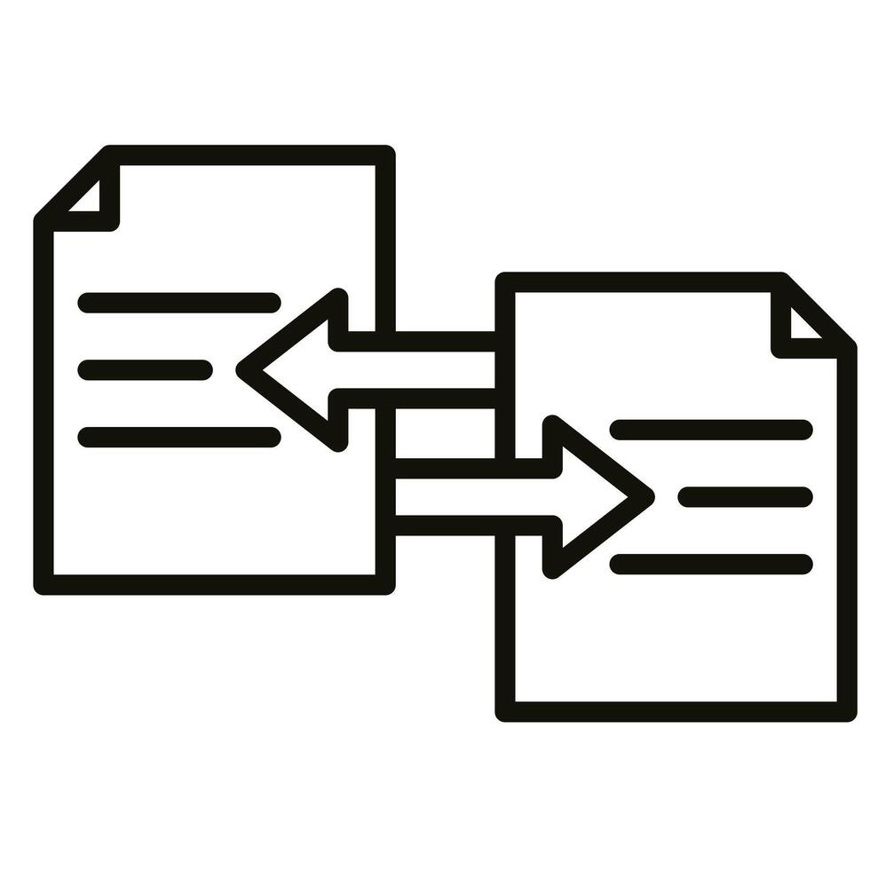 Les données transfert icône ligne vecteur illustration