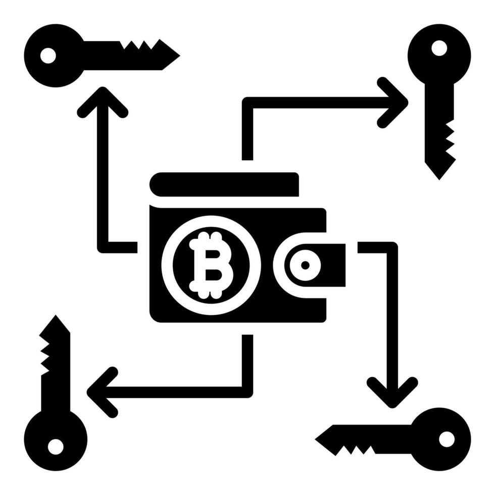 multi-signature portefeuille icône ligne vecteur illustration