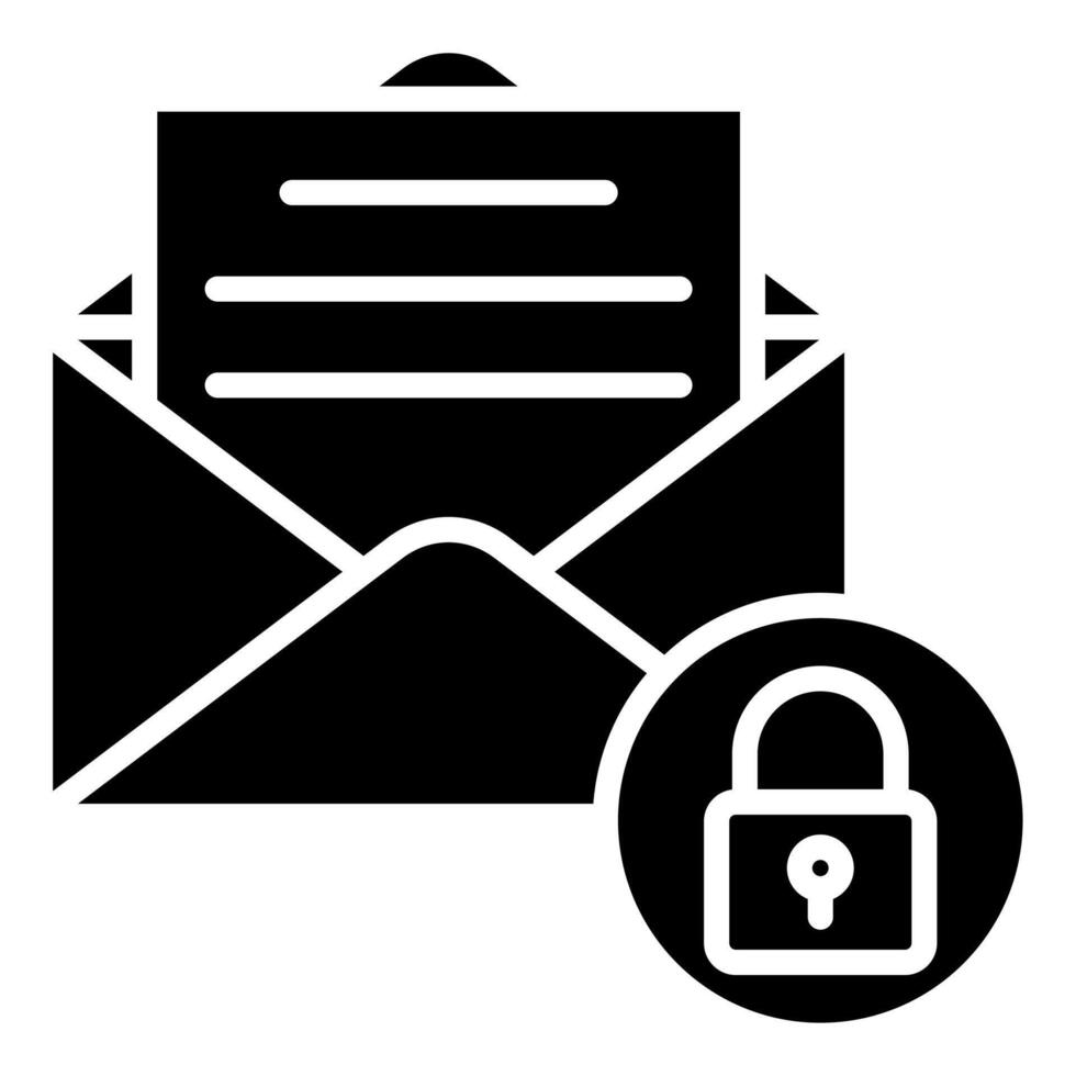 sécurise email icône ligne vecteur illustration