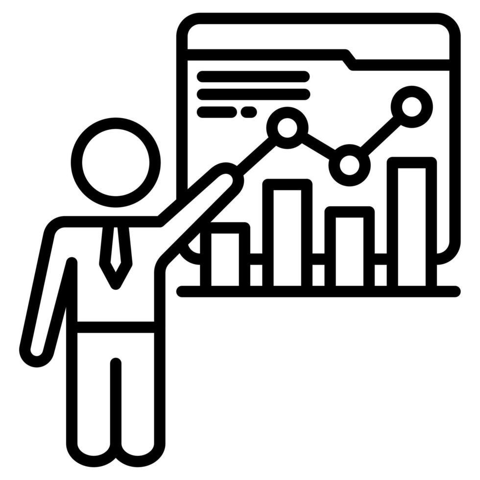 Les données interprétation icône ligne vecteur illustration